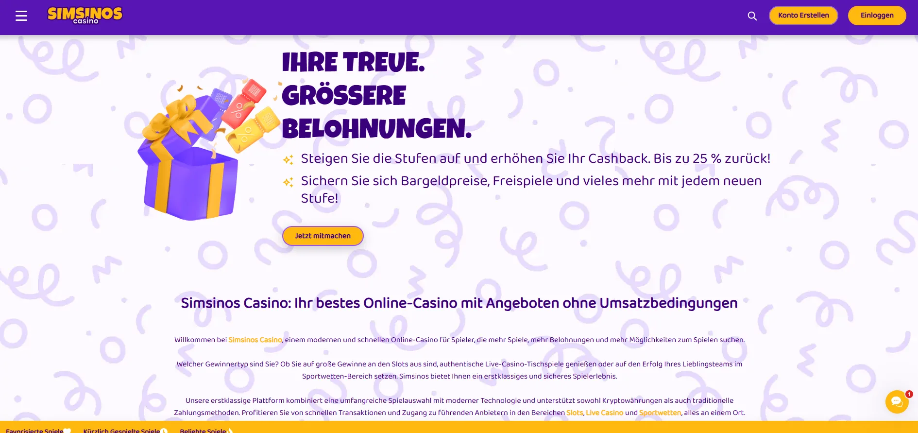Simsinos Casino Treueprogramm